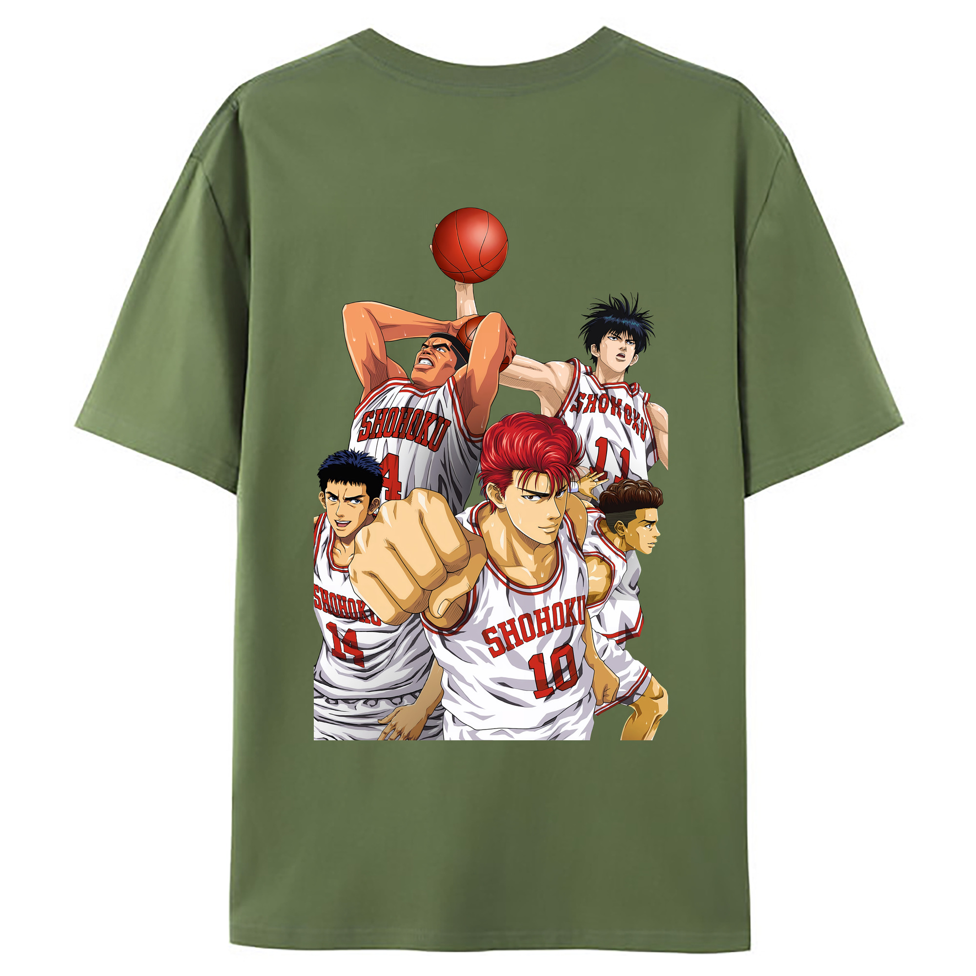 （画像用） SLAM DUNK／スラムダンク 綿100％ メンズ半袖Tシャツ（バックプリント） 通気性